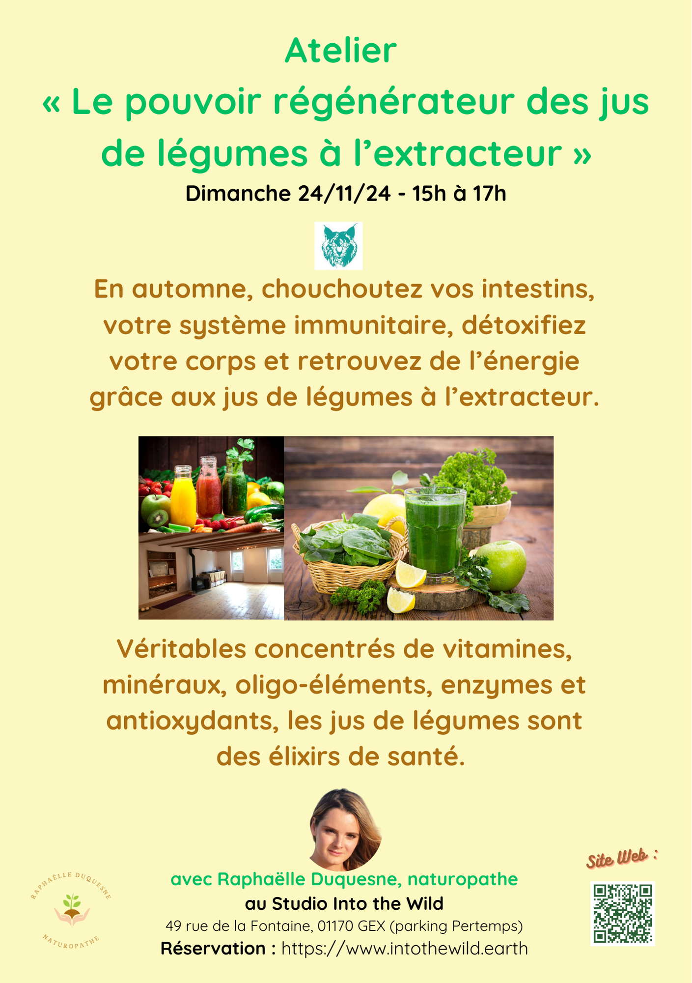 Atelier « Le pouvoir régénérateur des jus verts à l’extracteur »